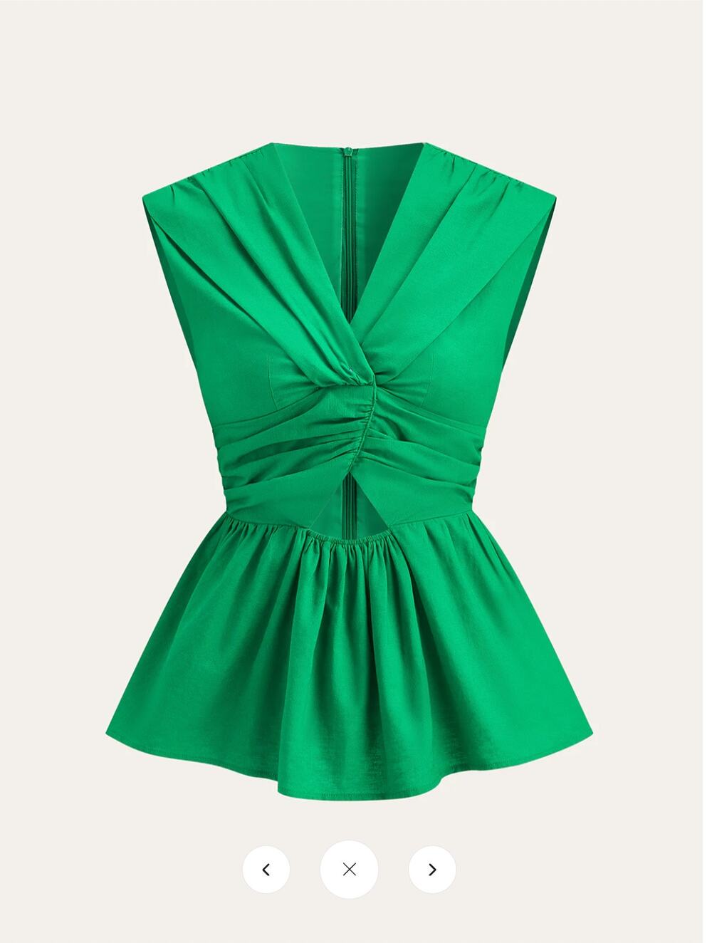 NWT Commense Twisted Peplum Tank-Top Sz M